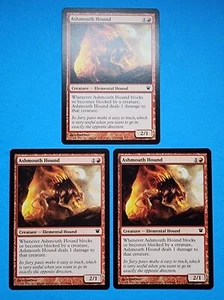 3x Ashmouth Hound Innistrad 2011 Mtg Magic Card Creature Elemental Hound 128 - Picture 1 of 4