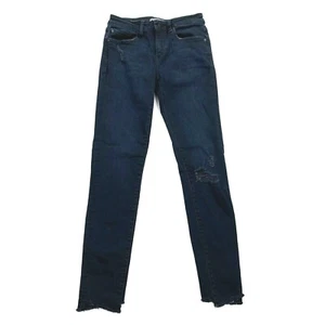DL1961 Chloe Skinny Jeans Blue Stretch Pockets Raw Hem Cotton Blend Girl 12 - Picture 1 of 12