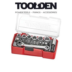 Teng Tools TJ1419 1/4" 6-Point Socket Set with Belt Clip (19 Pieces) - Picture 1 of 4