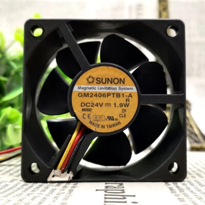 1pc SUNON GM2406PTB1-A 24V 1.9W 6025 6CM Double Ball Cooling Fan - Image 1 of 4