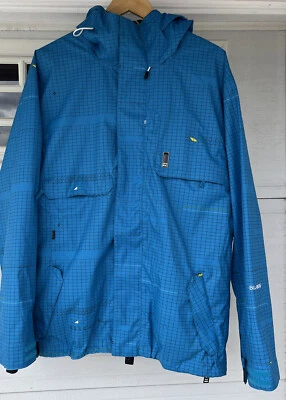 Billabong Snowboard Punto Avedado Seco Costura Completa Sello Pequeño Azul con Capucha Foto 1 de 4