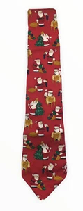 Noel Christmas Tie Novelty Santa Claus List Tree Presents Office Party Yule Tide - Picture 1 of 9