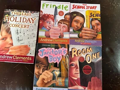 Andrew Clements Hardback & Paperback Lot of 5 Books Frindle Holiday Concert +++ - Image 1 of 3