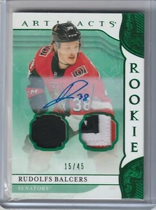  2019-20 Artifacts Autograph Materials Emerald #162 Rudolfs Balcers 15/45 - Picture 1 of 1