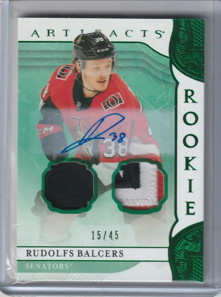  2019-20 Artifacts Autograph Materials Emerald #162 Rudolfs Balcers 15/45 - Image 1 of 1