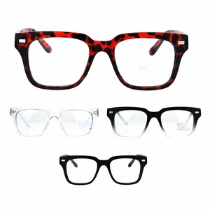 Mens Luxury Designer Horned Rim Hipster Nerdy Clear Lens Eye Glasses - Picture 1 of 21