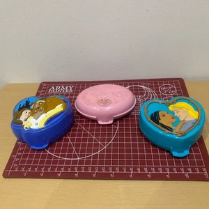 Vintage Polly Pocket 1996 BlueBird x 3 Beauty and The Beast Pocahontas - Picture 1 of 20