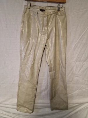 Jigsaw Womens Beige Snake print PVC Trousers Size 12 L30 in - Image 1 of 4