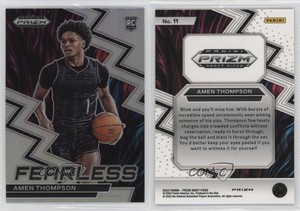 2023-24 Panini Prizm Draft Picks Fearless Silver Amen Thompson #11 Rookie RC