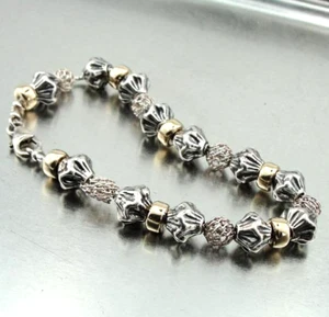 Bracelet 14k Yellow Gold Fil Handmade 925 Sterling Silver Hadar Designers (SN) y - Picture 1 of 1