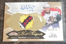2014 Fleer Showcase Hot Prospects /175 Vincent Trocheck RPA Rookie Patch Auto RC