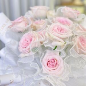 Pearl Wave Yarn Florist Flower Wrapping Pleated Mesh Tulle Lace Gauze Bouquet