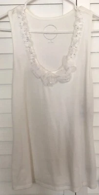 Camiseta sin mangas acanalada blanca mediana INC International Concepts para mujer nueva con etiquetas Foto 1 de 4