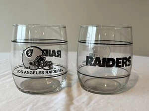 Pair of Los Angles Raiders drinking/Tumblers Glasses NFL Vintage - Picture 1 of 4