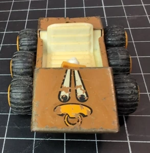 Vintage Buddy L Tin Bull Car Six wheels Brown Pressed Steel Made In Japan - Picture 1 of 6
