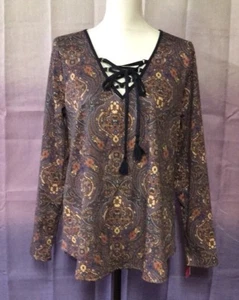 Xhilaration Long Sleeve Top, Size Medium, Polyester Blend, NWT - Bild 1 von 4