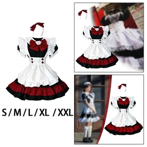 French Costume Dresses Valentines Day with Apron Anime Cosplay for Women Men - Picture 1 of 28