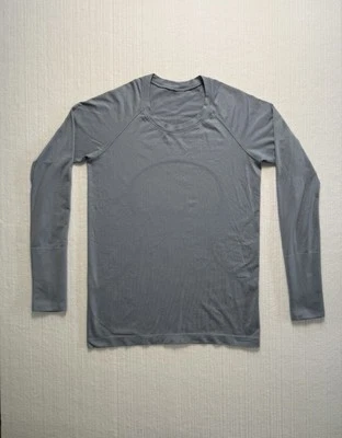 Lululemon Swiftly Tech Long Sleeve Shirt Blue Gray Geometric Size 10 - Image 1 of 4