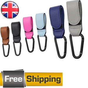 2X Leather Buggy Clips Pram Hooks for Bags Baby Pushchair Clips Stroller Hooks - Picture 1 of 13