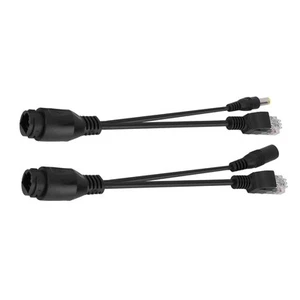 (Black) Passive POE Splitter POE POE Splitter 12V Ethernet Splitter IP - Afbeelding 1 van 12