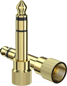 6.35Mm to 3.5Mm Audio Adapter, Gold Plated Screw-On Stereo Adapter for Compatibl - Picture 1 of 12