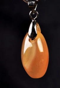 Carnelian golden chalcedony pendant   courage creativity shaman protection #7839 - Picture 1 of 3