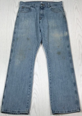 Pantalones de mezclilla Wrangler retro ajustados bootcut para hombre 32x32 lavado claro vaquero Western Grunge Foto 1 de 4