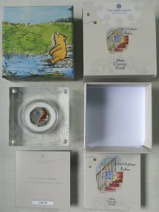 Royal Mint 2020 Silver proof Winnie the Pooh Christopher Robin Colour 50p & COA. - Picture 1 of 6