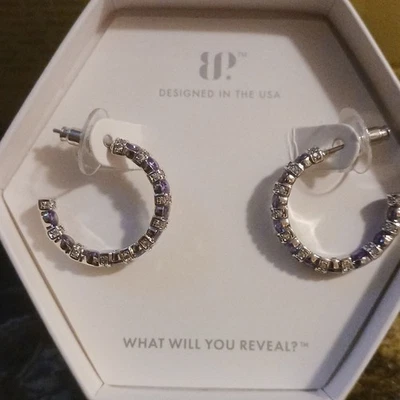 RBP8816 NUEVO EN CAJA Bomb Party Aro Pendientes *Into The Journey* Topacio Púrpura Oscuro Circonita cúbica Foto 1 de 3