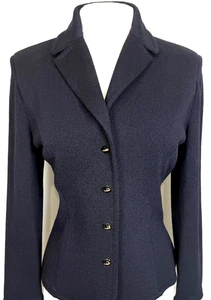 St John Knit BASICS NWOT Black LOGO Button Princess JACKET SZ 4 - Picture 1 of 6