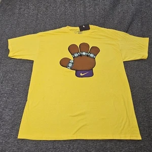 Nike Kobe Bryant 4 Rings Puppet Hand T Shirt Size XL Yellow - See Details - Picture 1 of 8