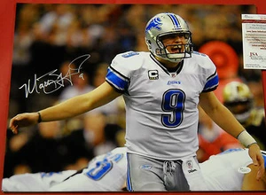 MATTHEW STAFFORD AUTOGRAPHED 16X20 PHOTO DETROIT LIONS JSA POINTING - Picture 1 of 1