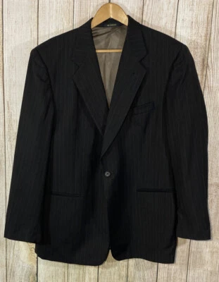 Givenchy Monsieur Gray Pinstripe Wool Suit Jacket 44 Regular One Button - Image 1 of 4
