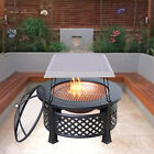 Fire Pit Cover Stainless Steel Foldable Burner Heat Deflector Square 25 X 25