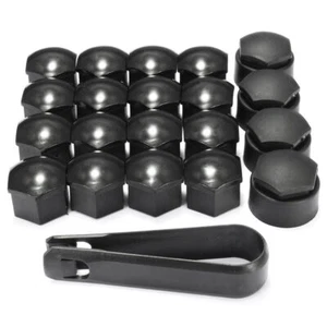 16 Capuchon Cache Écrou Boulon Roue Outill + 4 Clef Noir pour Audi A3 A4 A6 - Bild 1 von 8