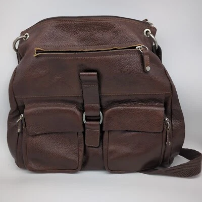 Bolso Bandolera Bolso de Viaje Italiano Pulicati Cuero Marrón Foto 1 de 4