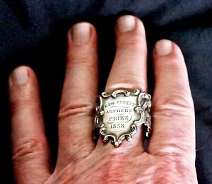 Sterling Silver Archery Prize Signet Ring Trophy/Medal. New Forest Archers 1858.