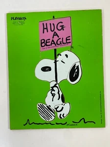SNOOPY HUG A BEAGLE Peanuts Vintage Playskool Wood Board Puzzle 230-1 (7 PIECE) - Picture 1 of 8
