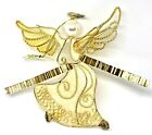 Angel Golden Wings Playing Violin Music Wire Enamel Ornament 5"