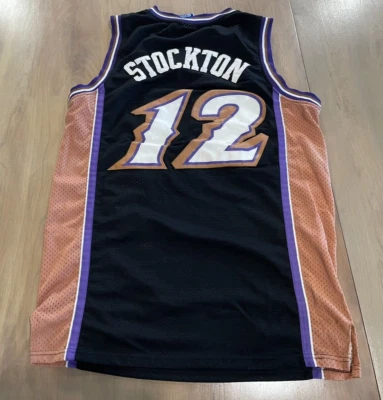 Vtg Stitched Champion JOHN STOCKTON #12 Utah Jazz Jersey Mens Medium - Image 1 of 4