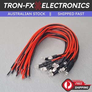 5/10/20Pcs 3mm Orange Flicker Round Water Clear LED 20CM Pre Wired 12V DC12V - Picture 1 of 15