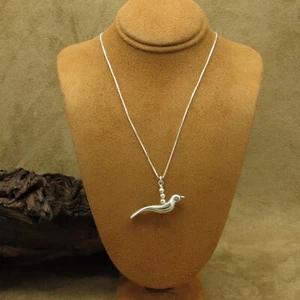 Vintage Sterling Silver Bird Charm Pendant Necklace - Picture 1 of 6