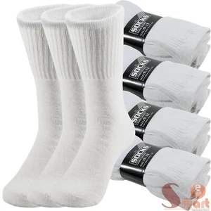 Lot 3-12 Pairs Mens Solid Sports Athletic Work Plain Crew Socks Size 9-11 10-13 - Picture 1 of 7