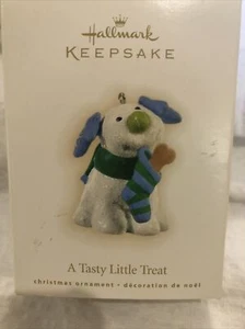 Hallmark Keepsake A Tasty Little Treat Sparkling Puppy Tennis Ball Nose Ornament - Picture 1 of 2