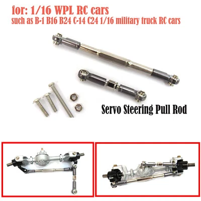 2pcs Servo Steering Pull Rod for WPL 1/16 RC Military Truck Upgrade Parts - Image 1 of 4
