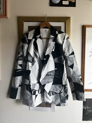 Chaqueta Blazer Helmut Lang Estampado Cubista Para Mujer Talla 8 Correa Abstracta Nueva con Etiquetas $695 Foto 1 de 4