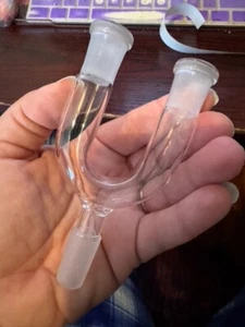 Pezzo adattatore vetro trasparente doppia ciotola 14 mm - Foto 1 di 1