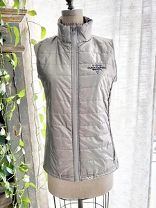 Huntington Beach Silver Puff Vest Puffer Jacket High Tides Good Vibes Women’s M - Picture 1 of 14