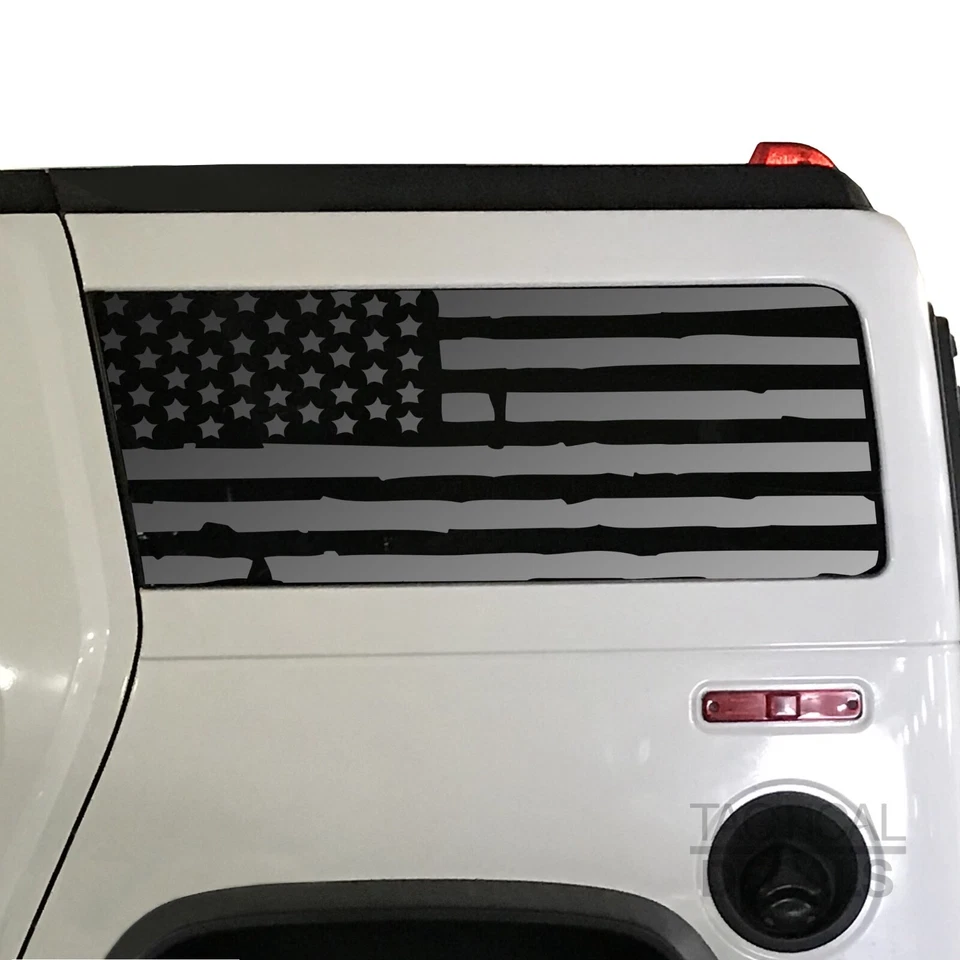 Calcomanías de bandera de Estados Unidos desgastadas - se adapta a Hummer H2 2002-2009 American Window QR3-HH2 Foto 1 de 3