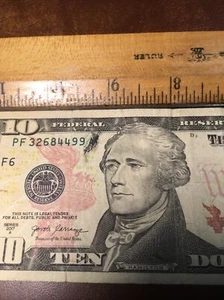 Fancy $10 Bill Error w/Obverse Ink Smear - Picture 1 of 8